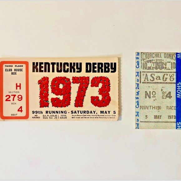 Kentucky Derby 1973 Ticket and Betting Stub | Secretariat | UNCASHED SHOW WINNER - Picture 1 of 6